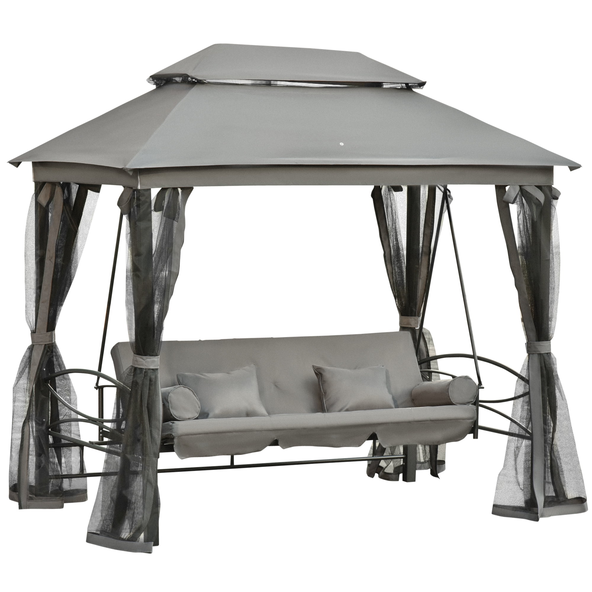 Outdoor Furniture Gazebo - 3 Person Patio Gazebo Swing Chair