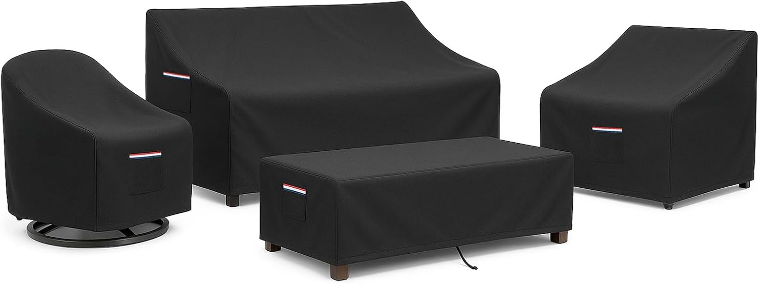 Outdoor Furniture Heavy Duty - 4-Piece Patio Furniture Cover Set, Waterproof