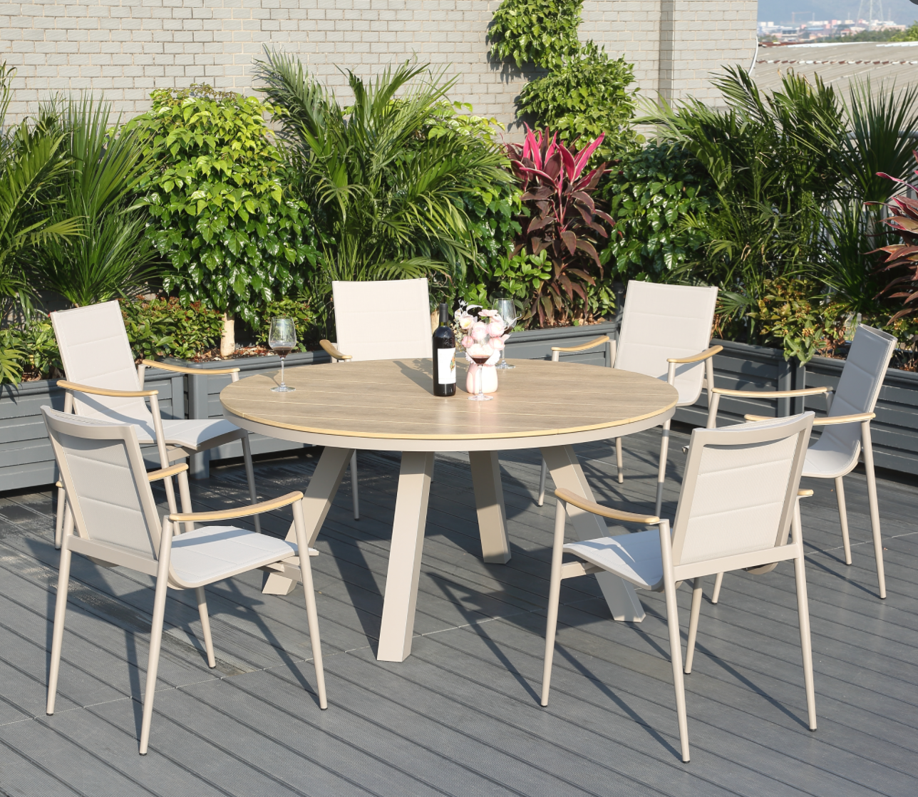 Outdoor Furniture Factory - *qDurable Aluminum Frame Outdoor Dining Furniture