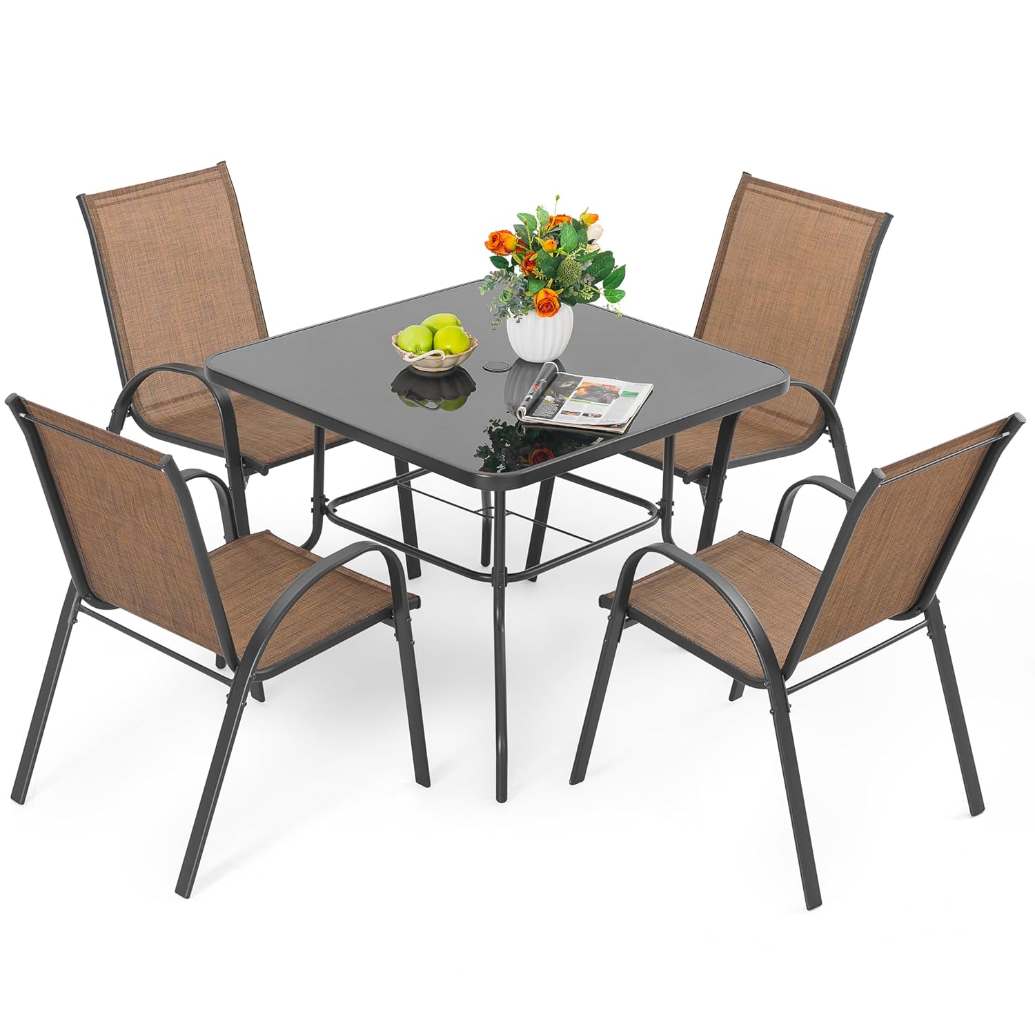 Outdoor Furniture Bali - 5 Piece Metal Patio Dining Set