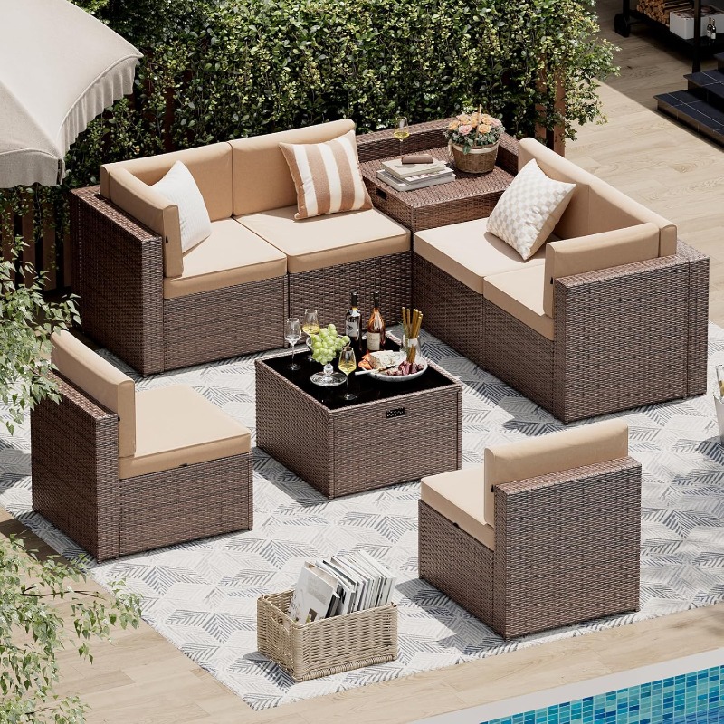 Outdoor Furniture Bali - Aoxun Patio Furniture Set, Wicker Outdoor