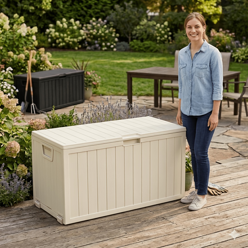 Outdoor Furniture Waterproof - 75/35 Gallon Outdoor Storage Box Waterproof