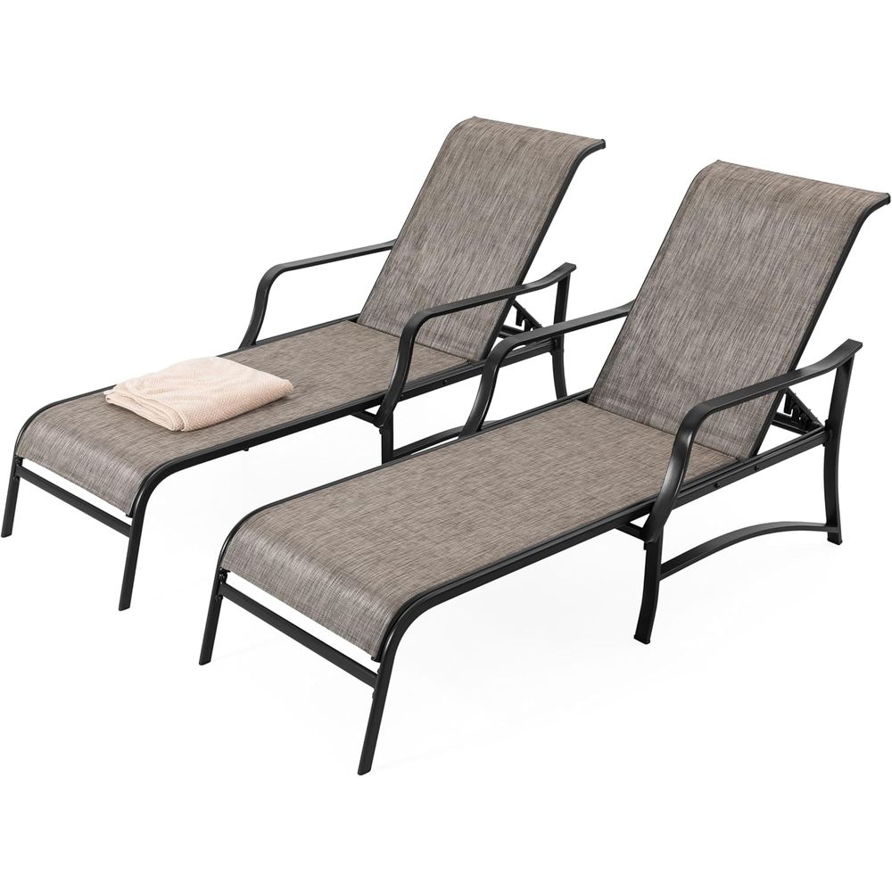 Outdoor Furniture Bali - Outdoor Metal Lounge Chairs Set of
