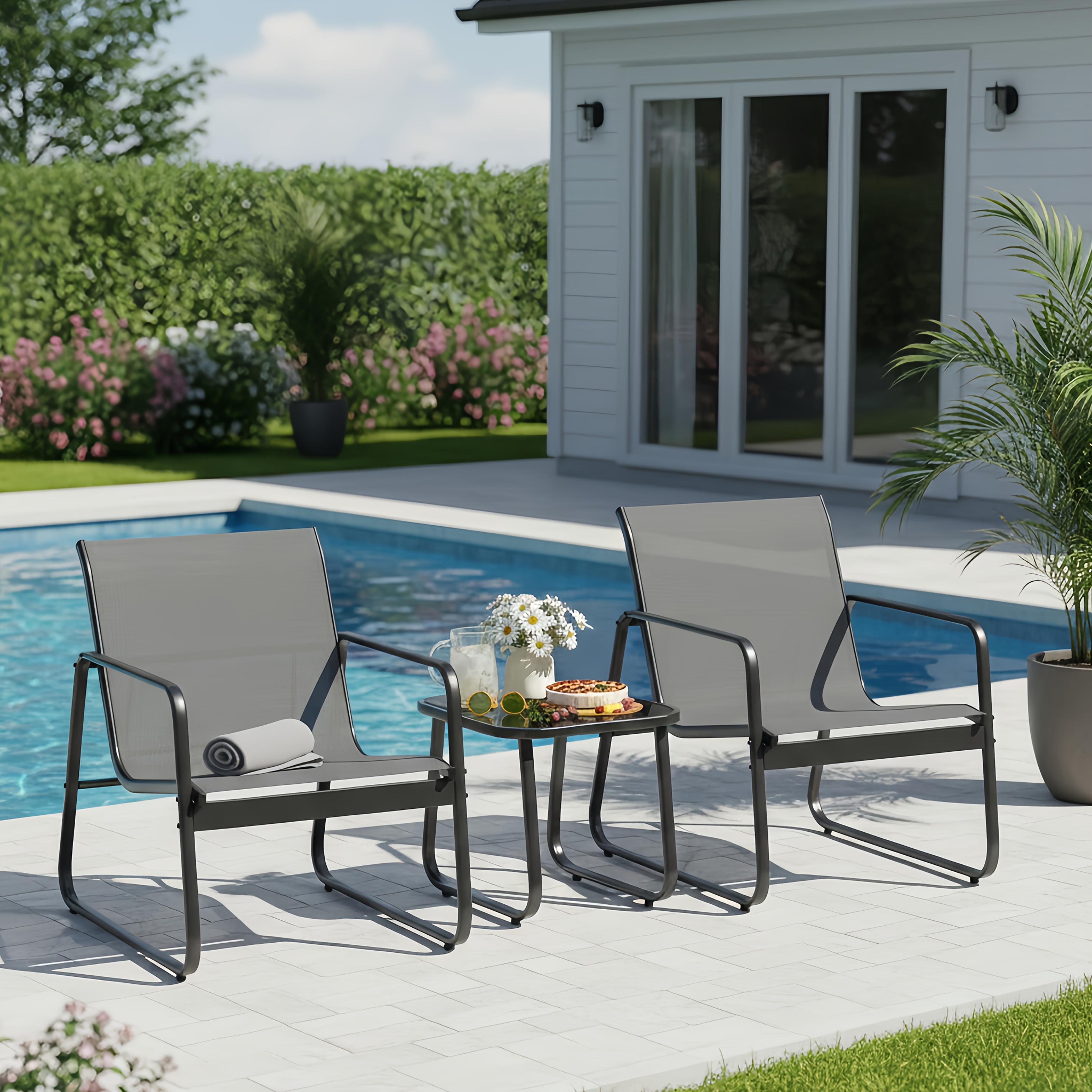 LODEIJA Patio Chairs Set of 3, - Outdoor Furniture Brands avis et prix