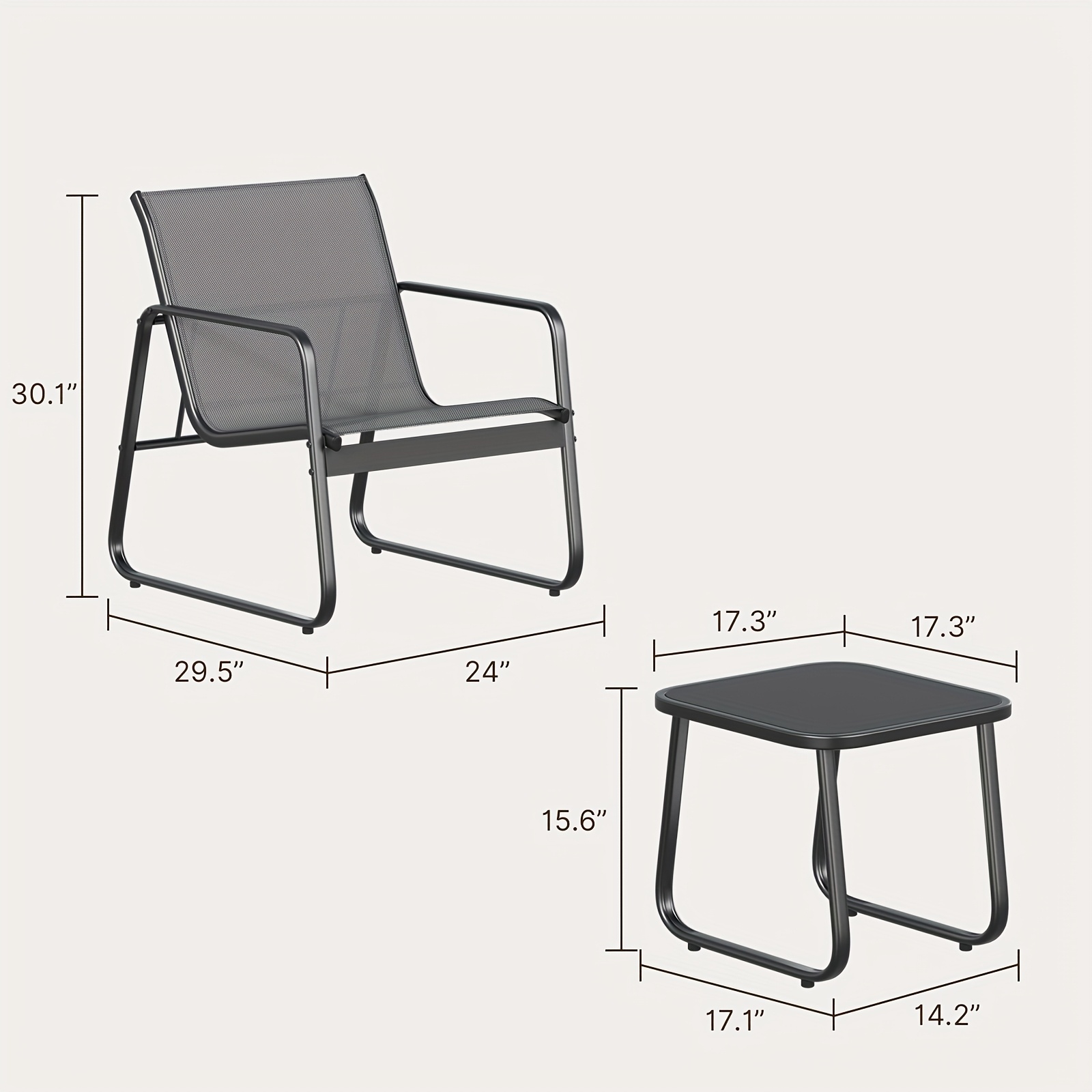 LODEIJA Patio Chairs Set of 3, - Outdoor Furniture Brands avis et prix