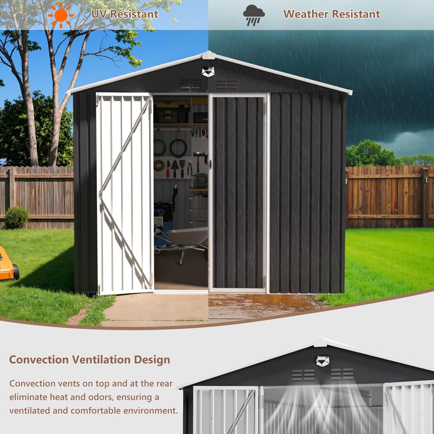 10x12 FT Metal Outdoor Storage - Outdoor Furniture Waterproof avis et prix