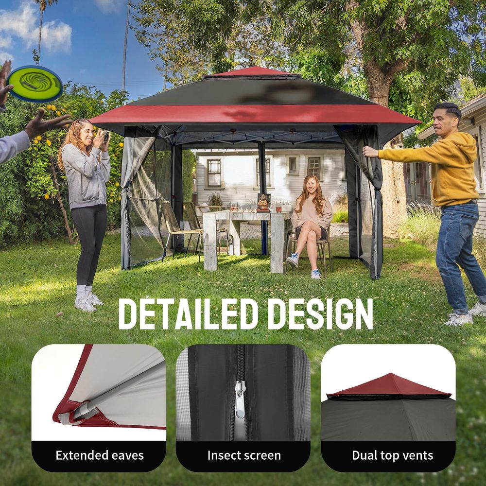 13x13 Pop  Gazebo, Canopy Tent - Outdoor Furniture Gazebo avis et prix