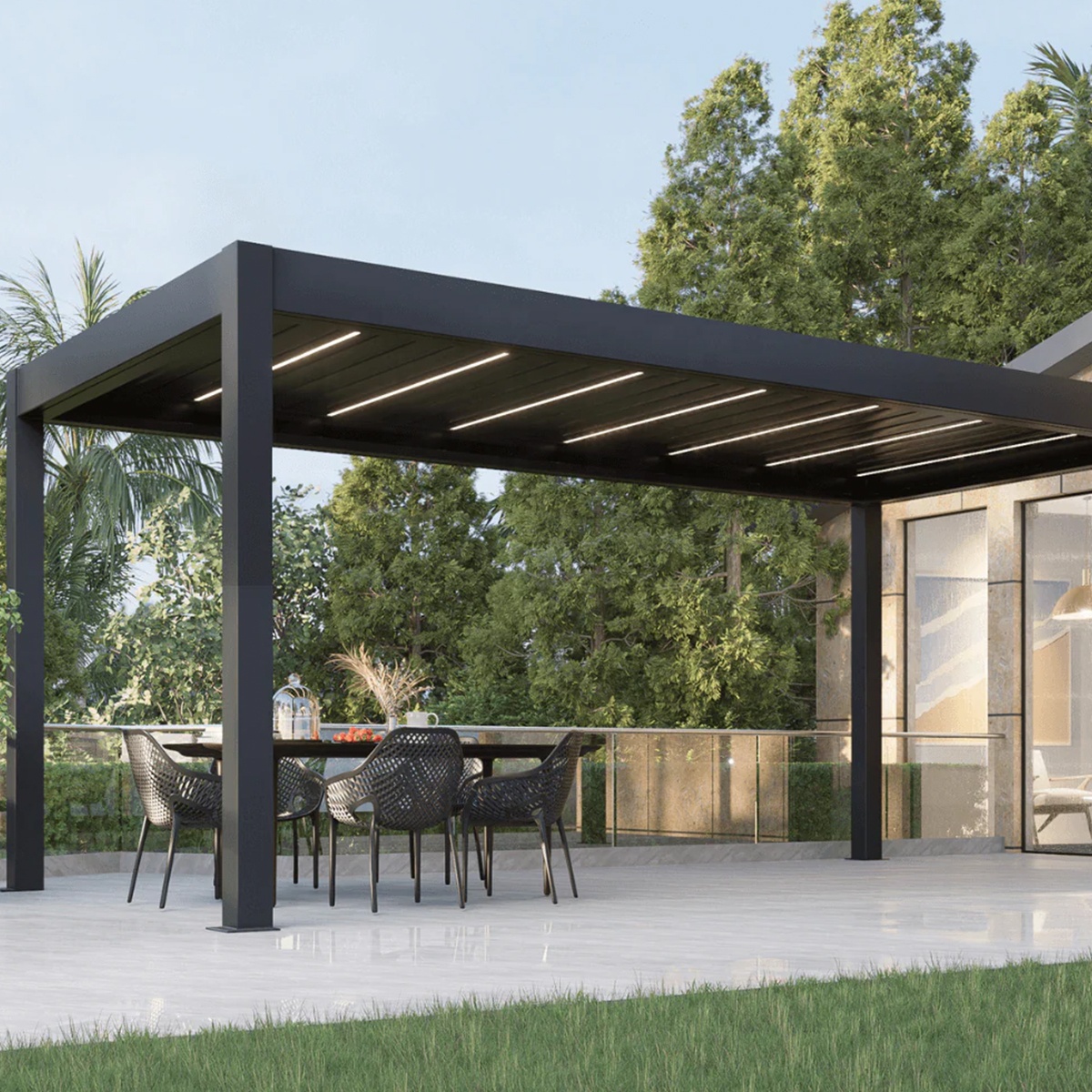 Louvered Aluminum Pergola Adju - Outdoor Furniture Gazebo avis et prix