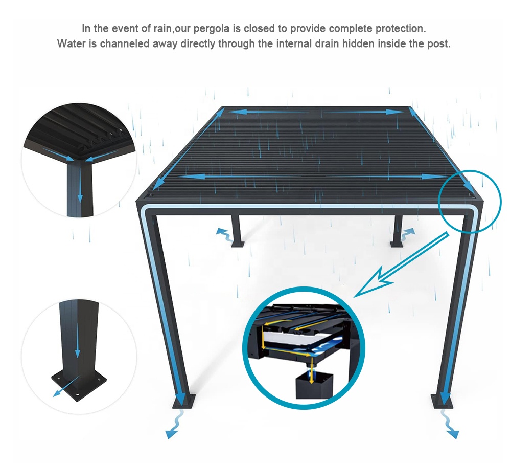 Louvered Aluminum Pergola Adju - Outdoor Furniture Gazebo avis et prix