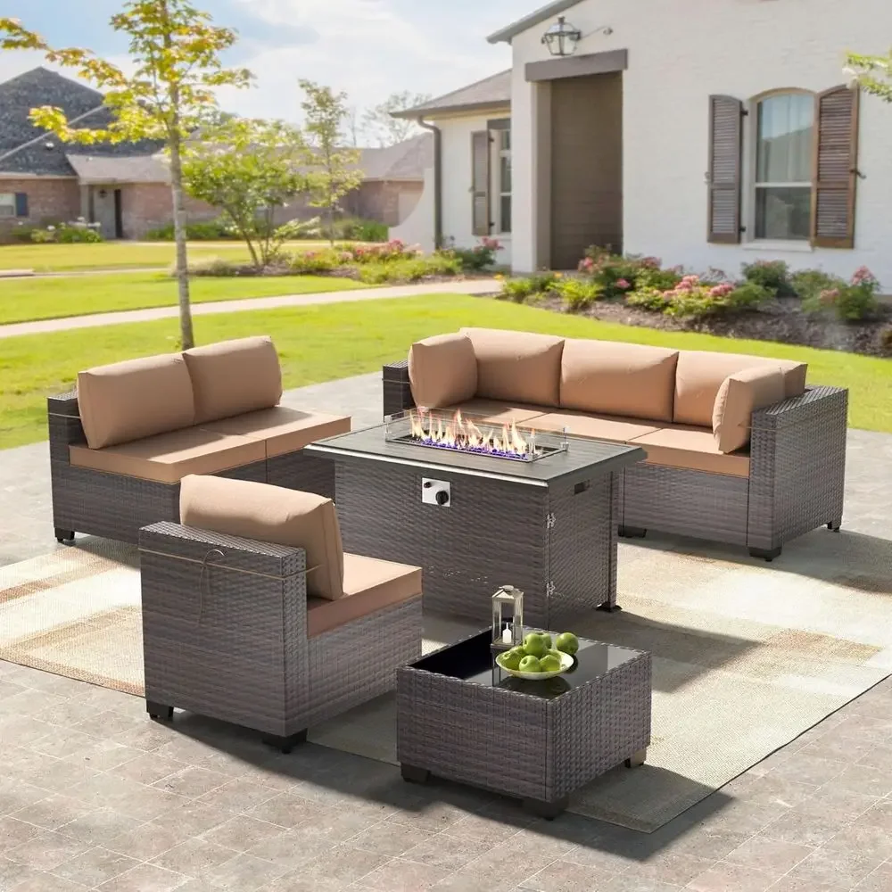 8-Piece Outdoor Patio Furnitur - Outdoor Furniture Set With Fire Pit avis et prix