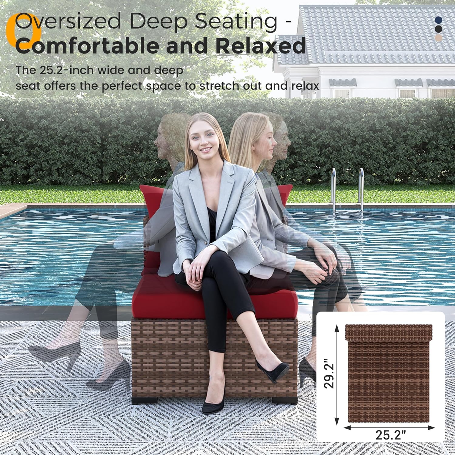 8pc All-Weather Wicker Section - Outdoor Furniture Set With Fire Pit avis et prix
