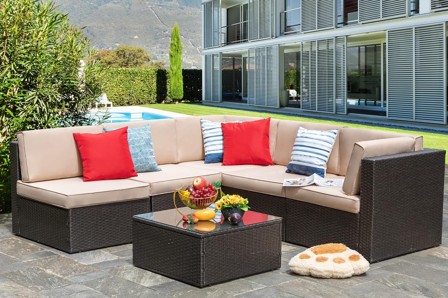 7 Piece Patio Furniture Set wi - Outdoor Furniture Set With Fire Pit avis et prix