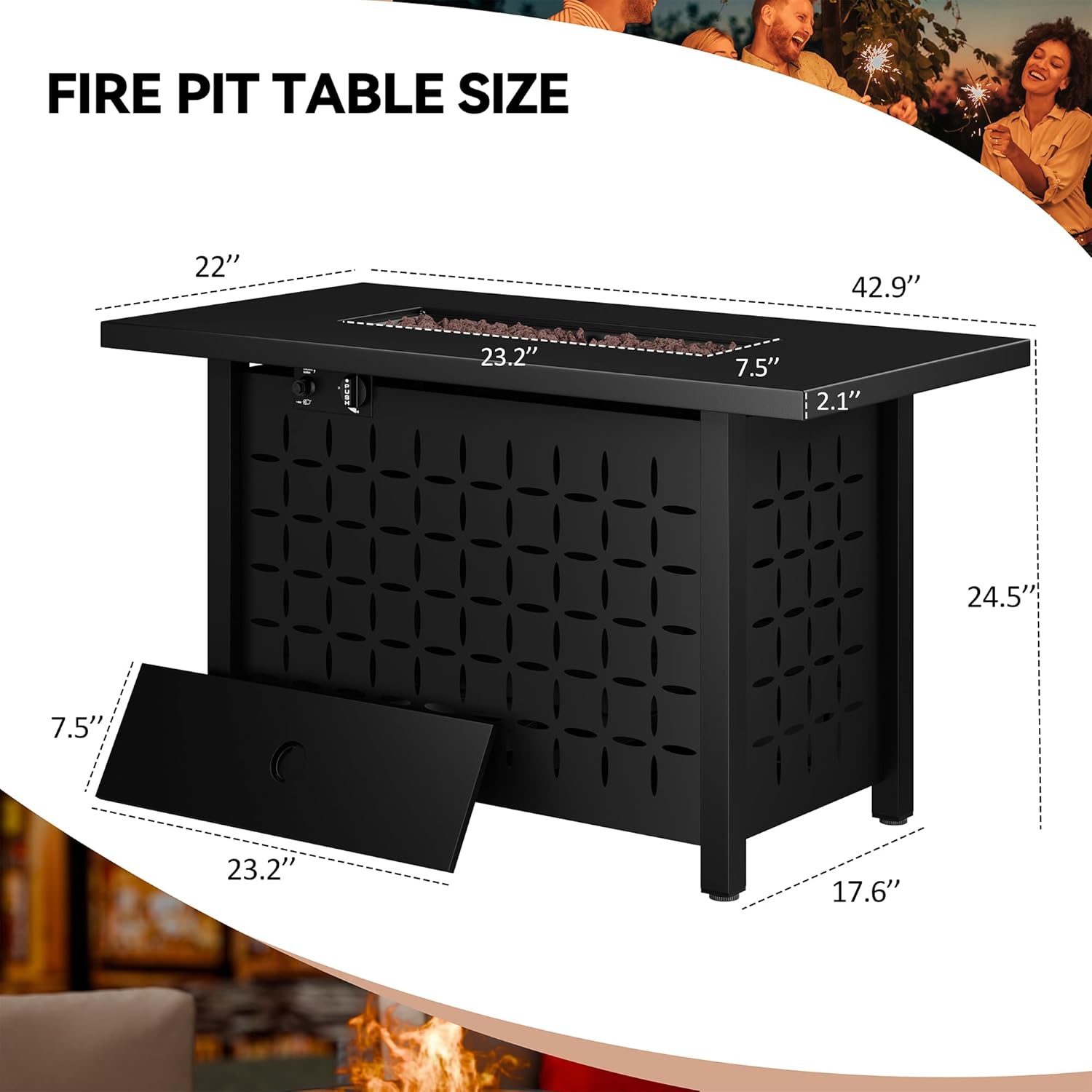 7 Piece Patio Furniture Set wi - Outdoor Furniture Set With Fire Pit avis et prix