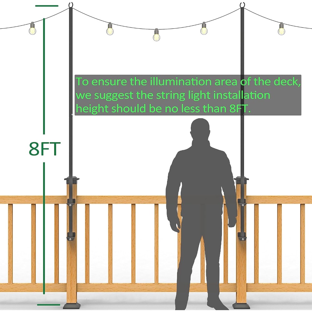2 pack string light poles - st - Outdoor Furniture In avis et prix