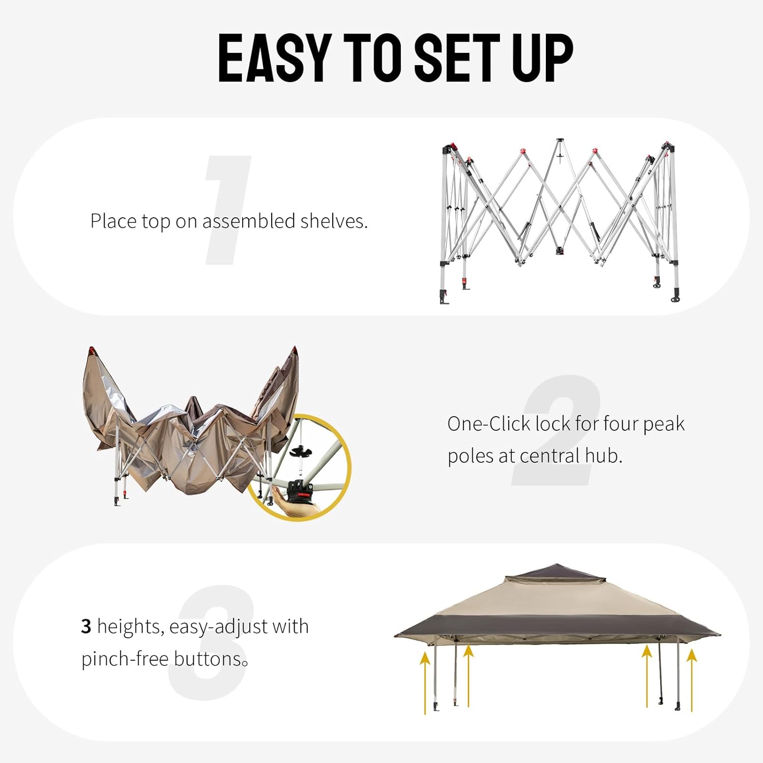 13x13 Pop Up Gazebo, Canopy Te - Outdoor Furniture Gazebo avis et prix