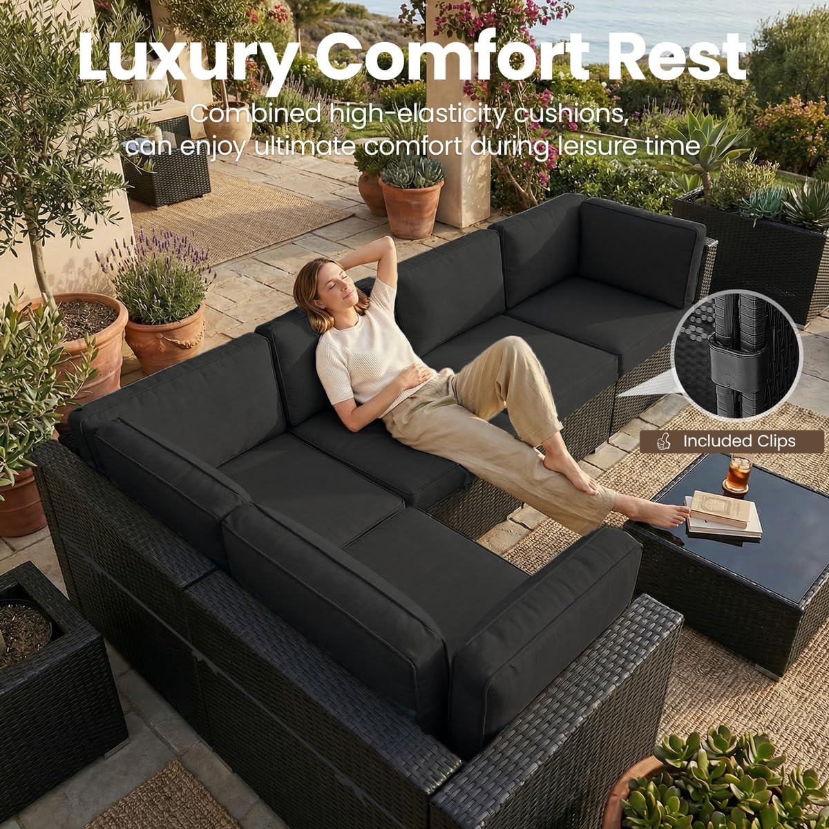 8 Pieces Patio Furniture Set w - Outdoor Furniture Set With Fire Pit avis et prix