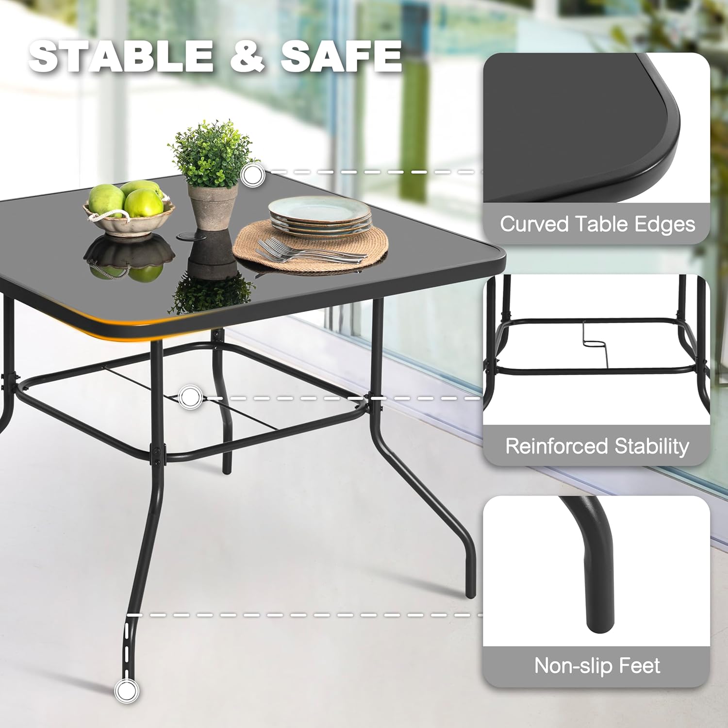 5 Piece Metal Patio Dining Set - Outdoor Furniture Bali avis et prix