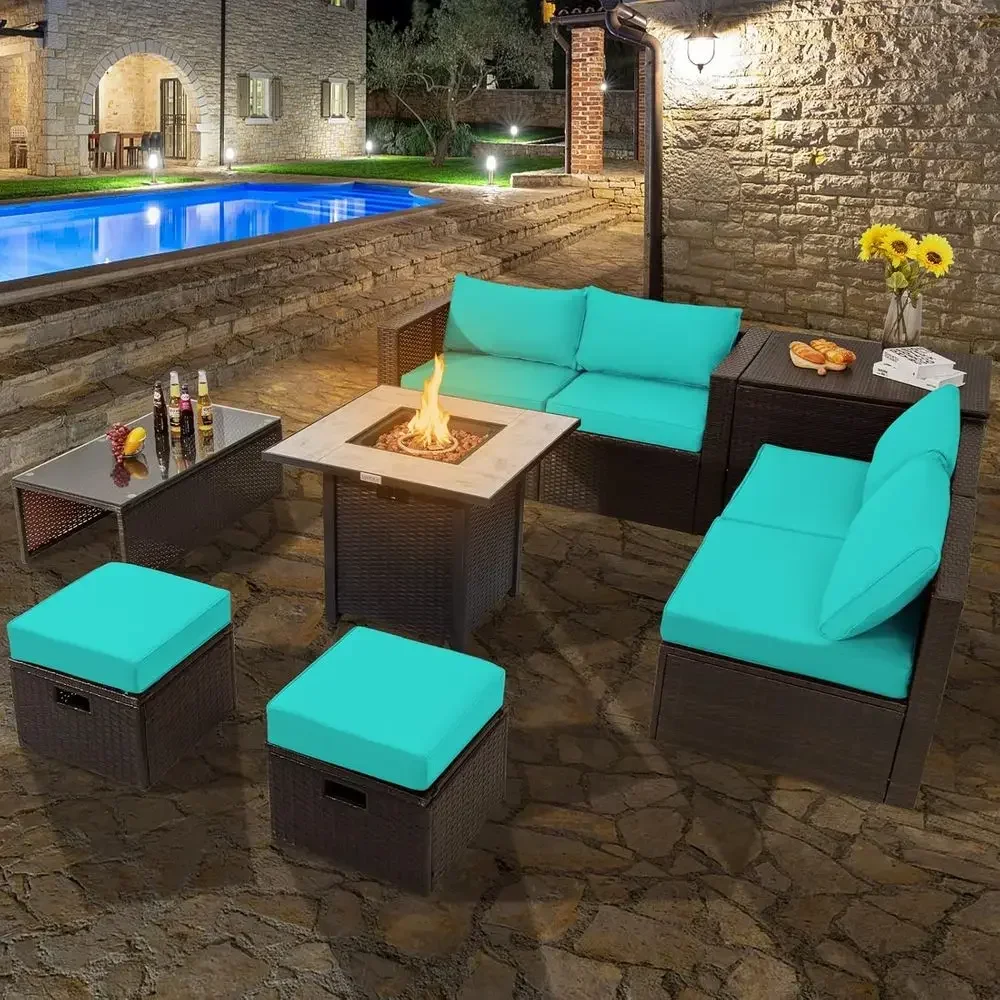 9-Piece Outdoor Patio Furnitur - Outdoor Furniture Set With Fire Pit avis et prix