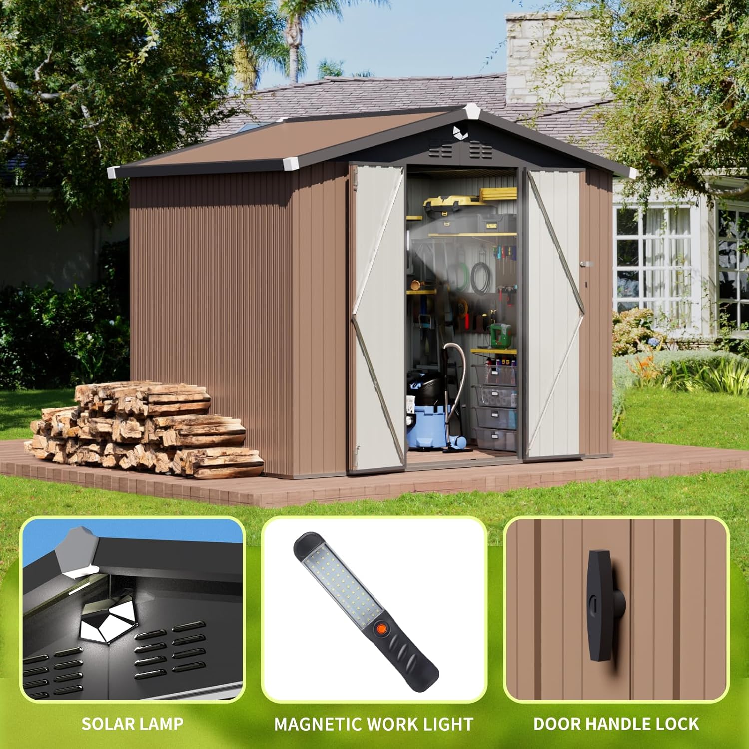 Metal Storage Shed,Outdoor Sto - Outdoor Furniture Waterproof avis et prix