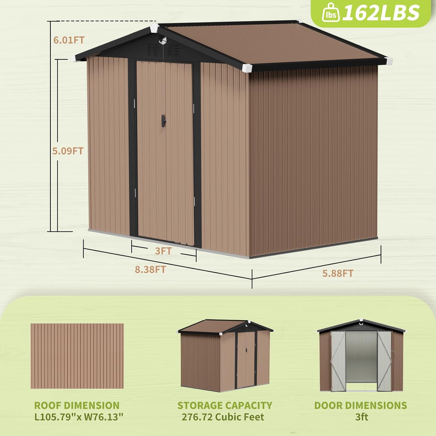 Metal Storage Shed,Outdoor Sto - Outdoor Furniture Waterproof avis et prix