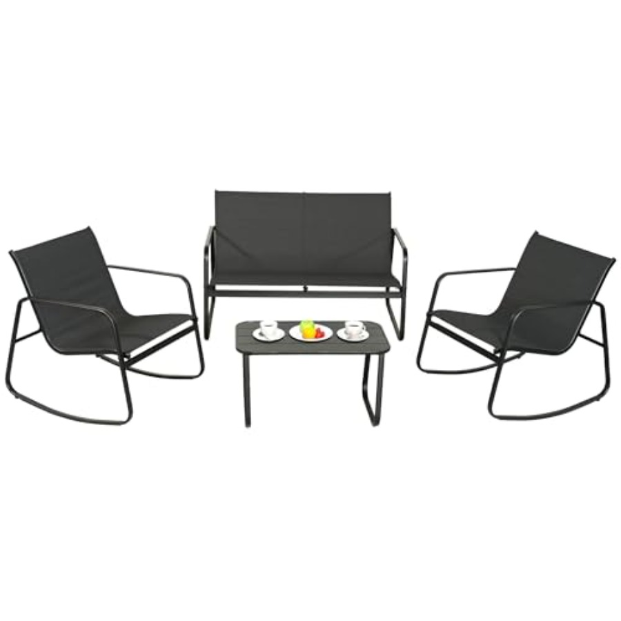 GEONKAI 4 Piece Patio Furnitur - Outdoor Furniture In avis et prix
