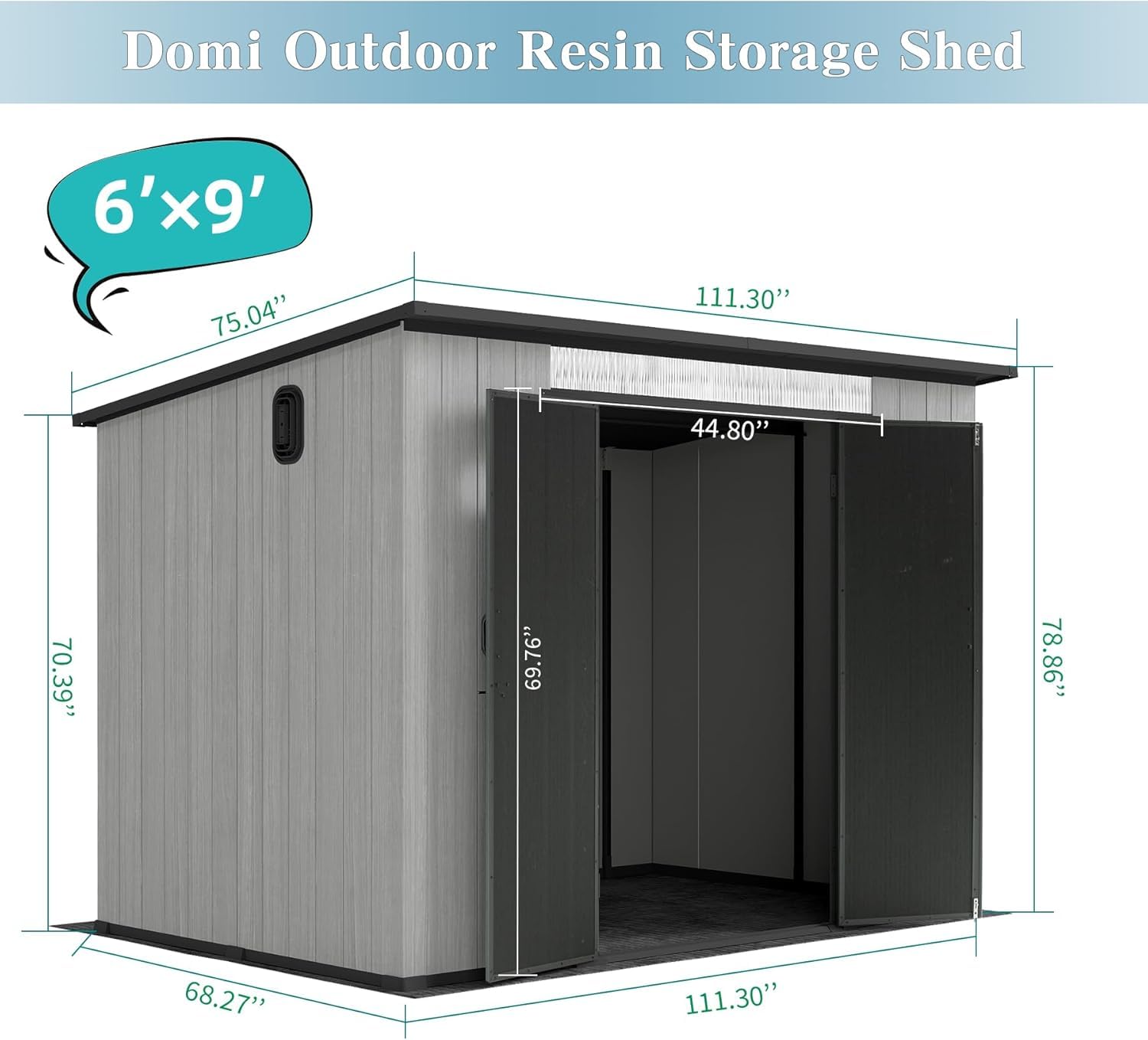 Domi 6x9FT Resin Outdoor Stora - Outdoor Furniture Waterproof avis et prix