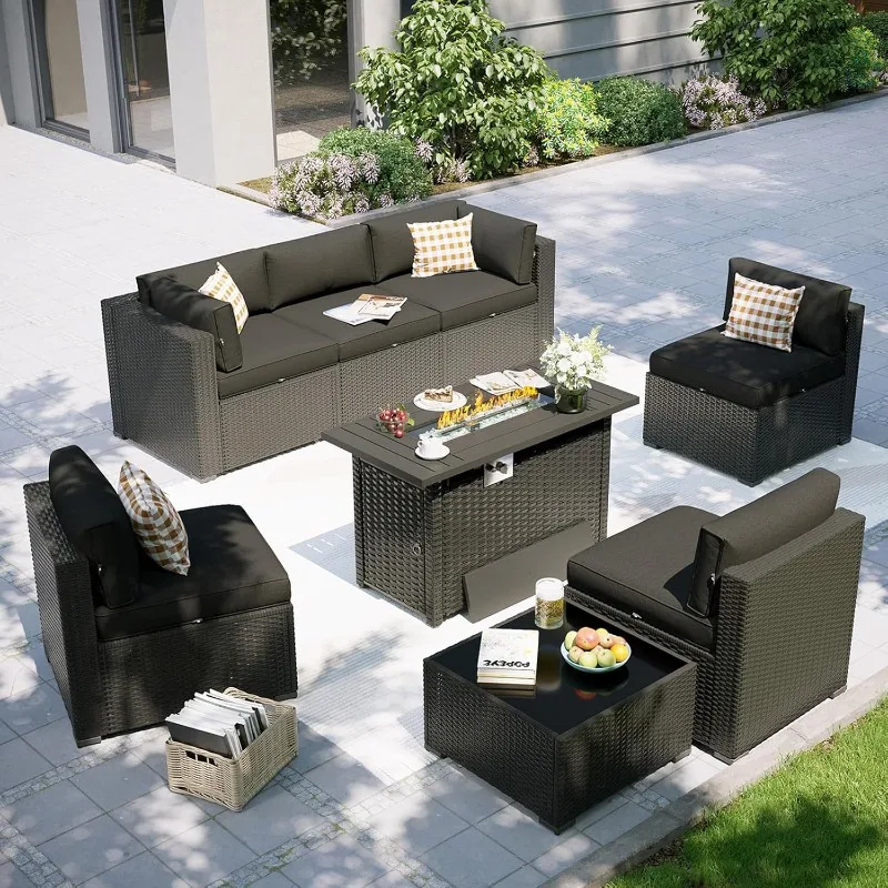 Aoxun Patio Furniture Set with - Outdoor Furniture Set With Fire Pit avis et prix