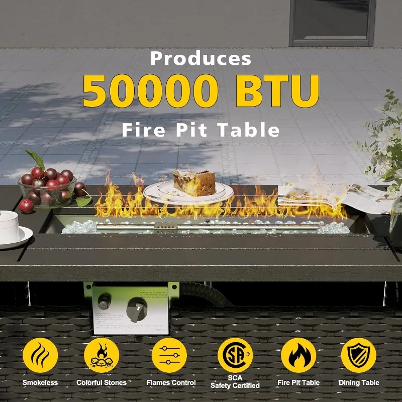 Aoxun Patio Furniture Set with - Outdoor Furniture Set With Fire Pit avis et prix