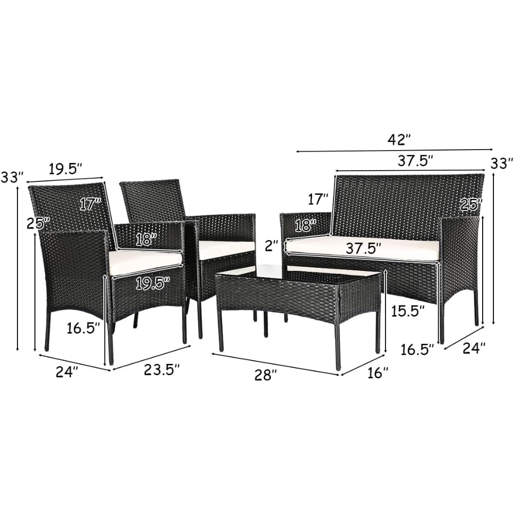 8 Pieces Patio Rattan Furnitur - Outdoor Furniture Bali avis et prix