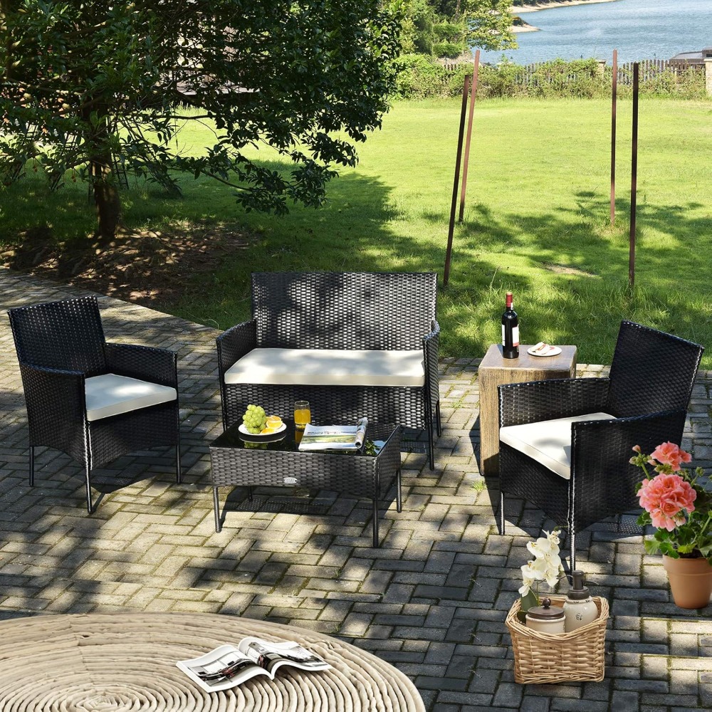8 Pieces Patio Rattan Furnitur - Outdoor Furniture Bali avis et prix