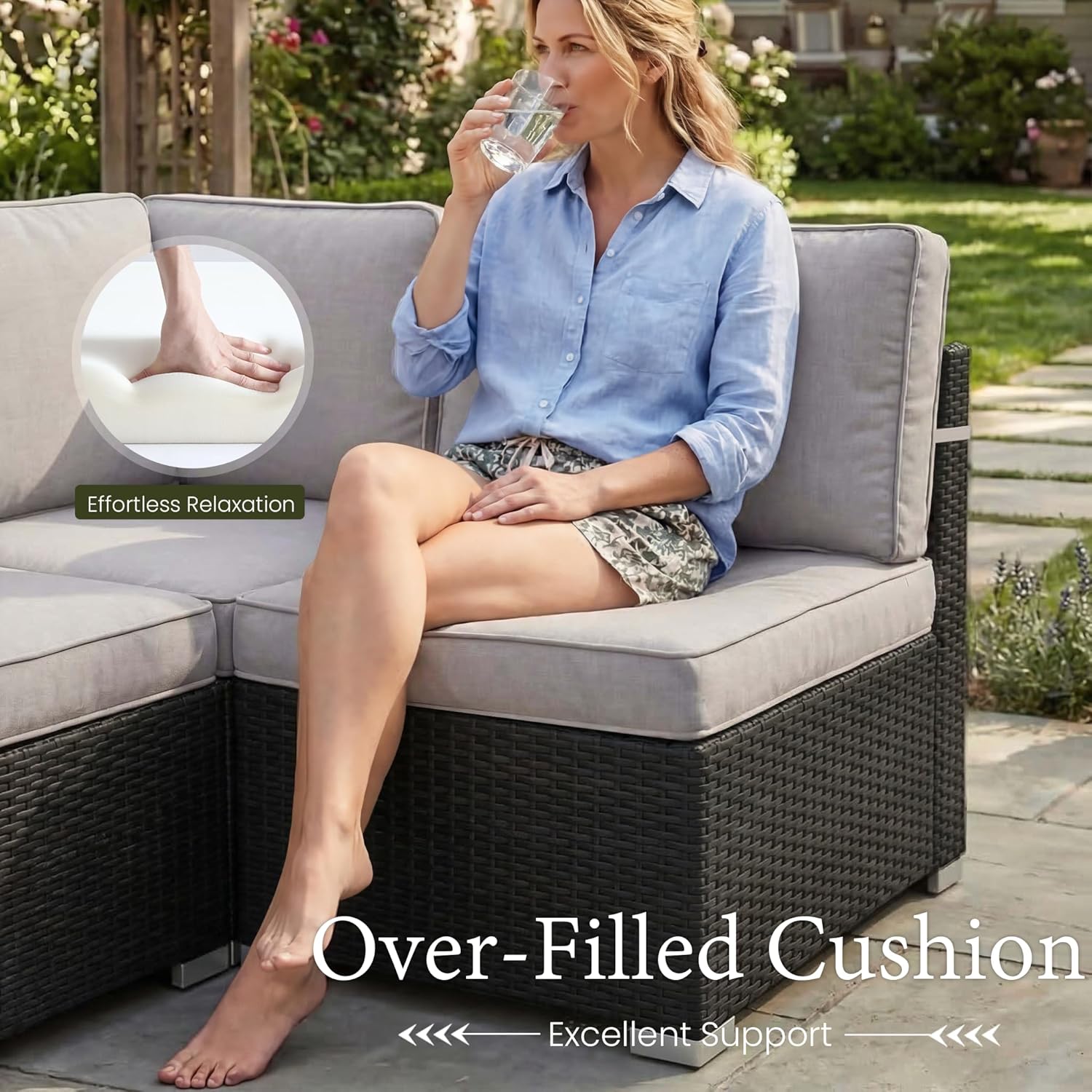 15 Piece Patio Furniture Set w - Outdoor Furniture Set With Fire Pit avis et prix