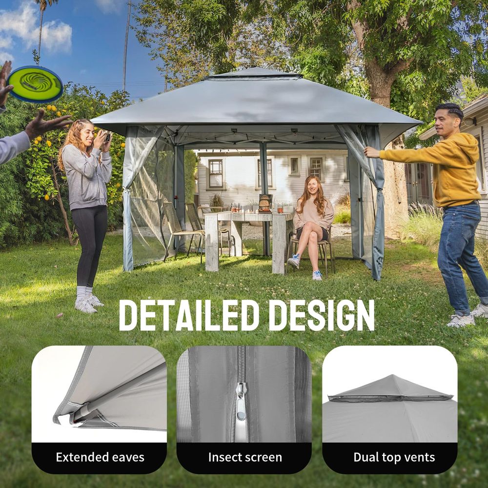 13x13 Pop Up Gazebo, Canopy Te - Outdoor Furniture Gazebo avis et prix