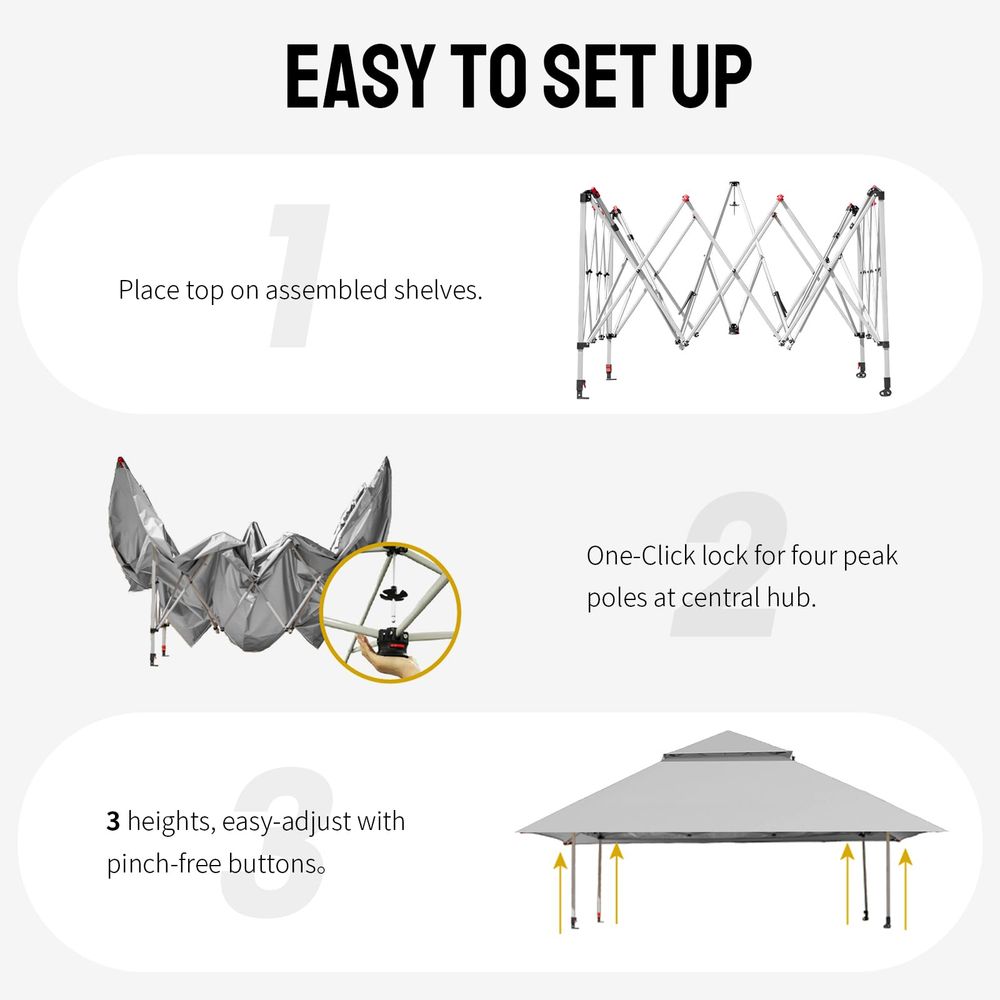13x13 Pop Up Gazebo, Canopy Te - Outdoor Furniture Gazebo avis et prix