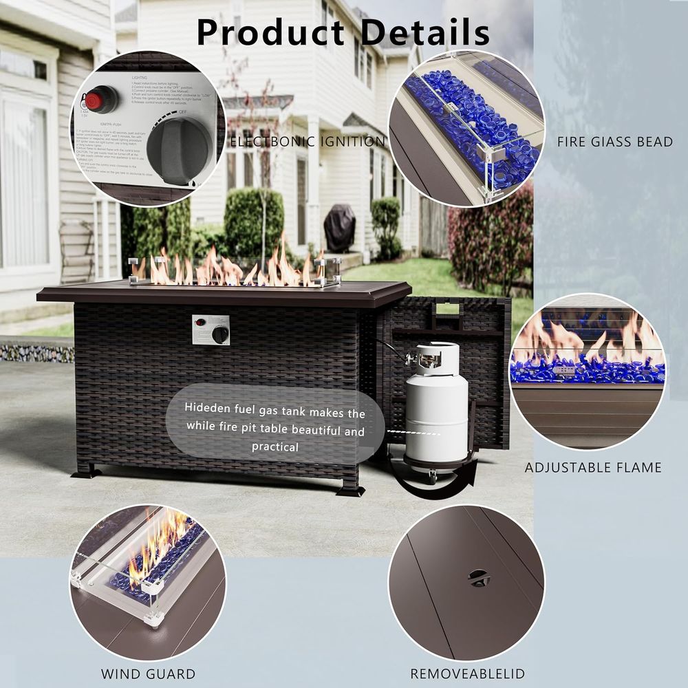 13-Piece Outdoor Sectional Pat - Outdoor Furniture Set With Fire Pit avis et prix