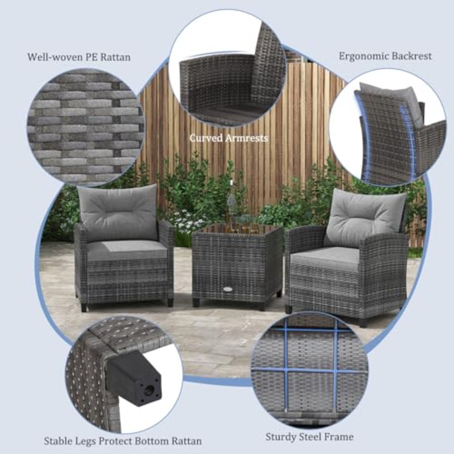 KOTEK 3 Piece Patio Furniture  - Outdoor Furniture In avis et prix