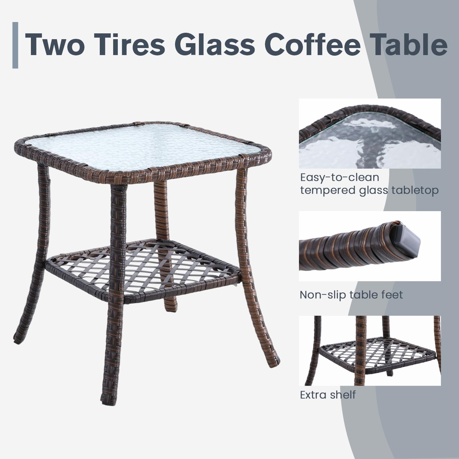 3 Pcs Patio Bistro Set with Ta - Outdoor Furniture Bali avis et prix