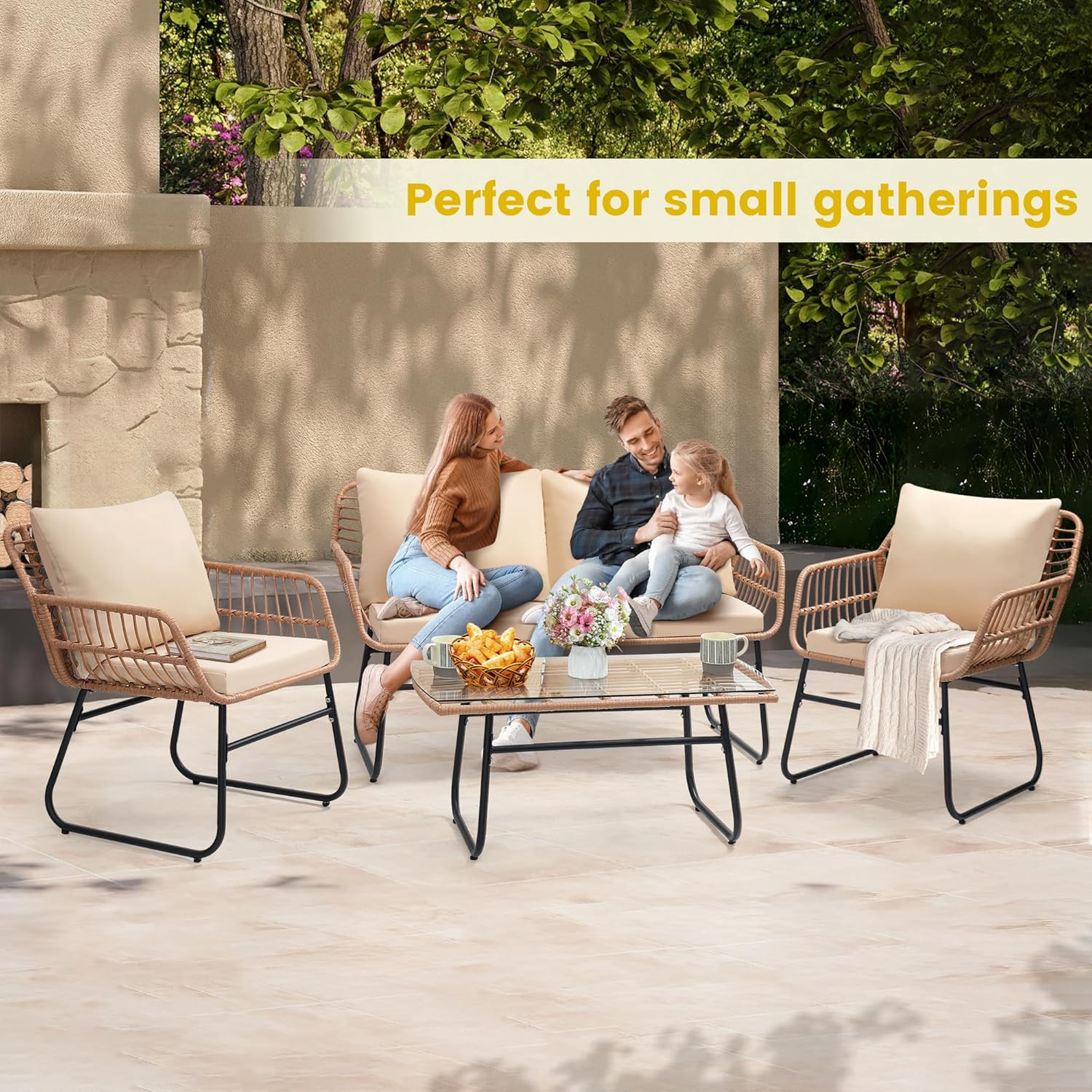 4 Piece Patio Bistro Outdoor F - Outdoor Furniture Bali avis et prix