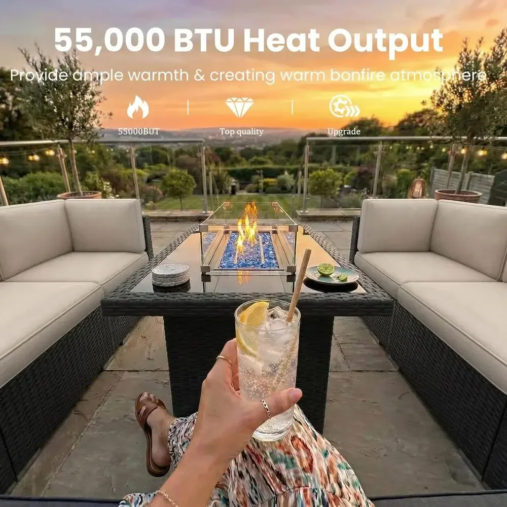 8-Piece Outdoor Patio Furnitur - Outdoor Furniture Set With Fire Pit avis et prix