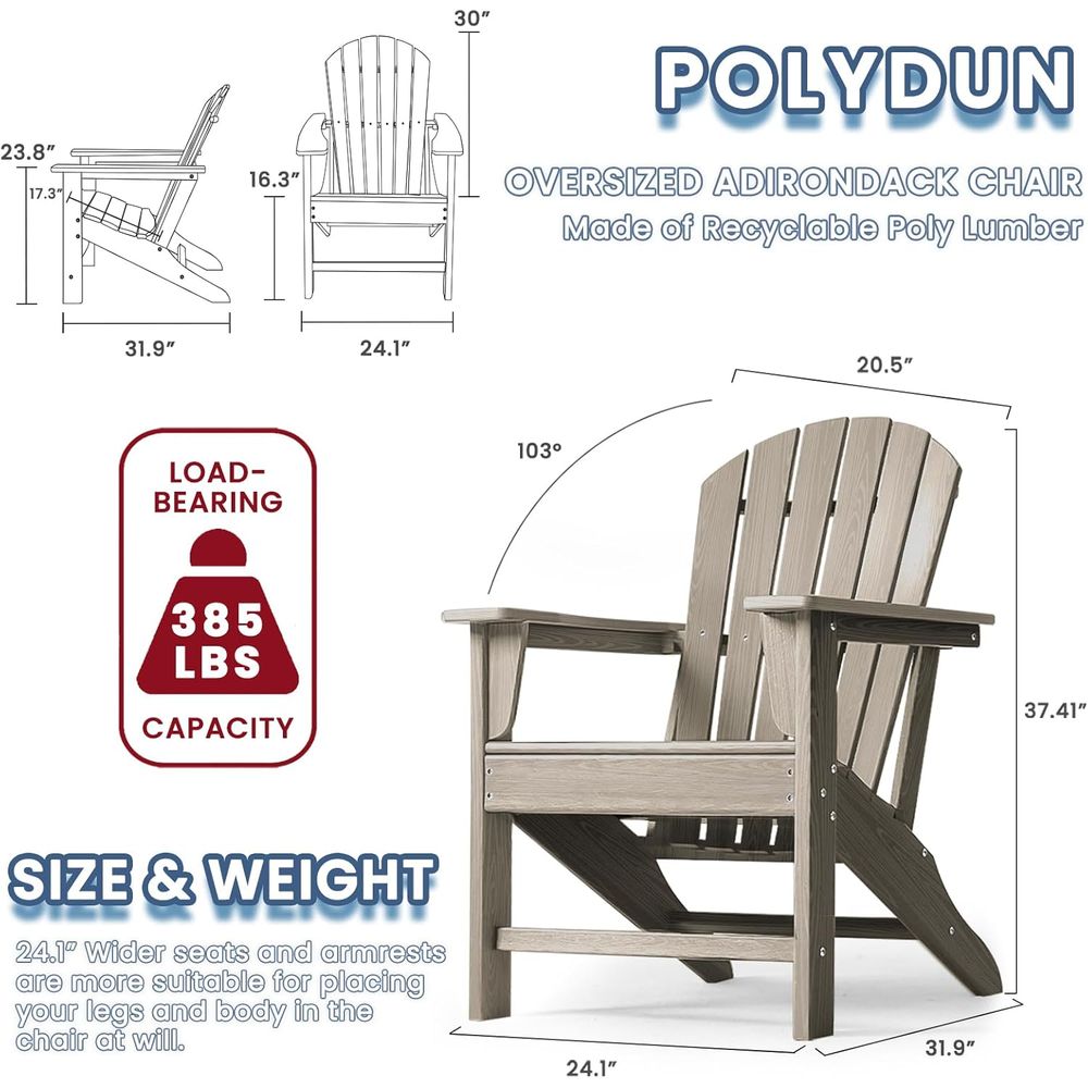4-Piece Poly Lumber Patio Chai - Outdoor Furniture Set With Fire Pit avis et prix