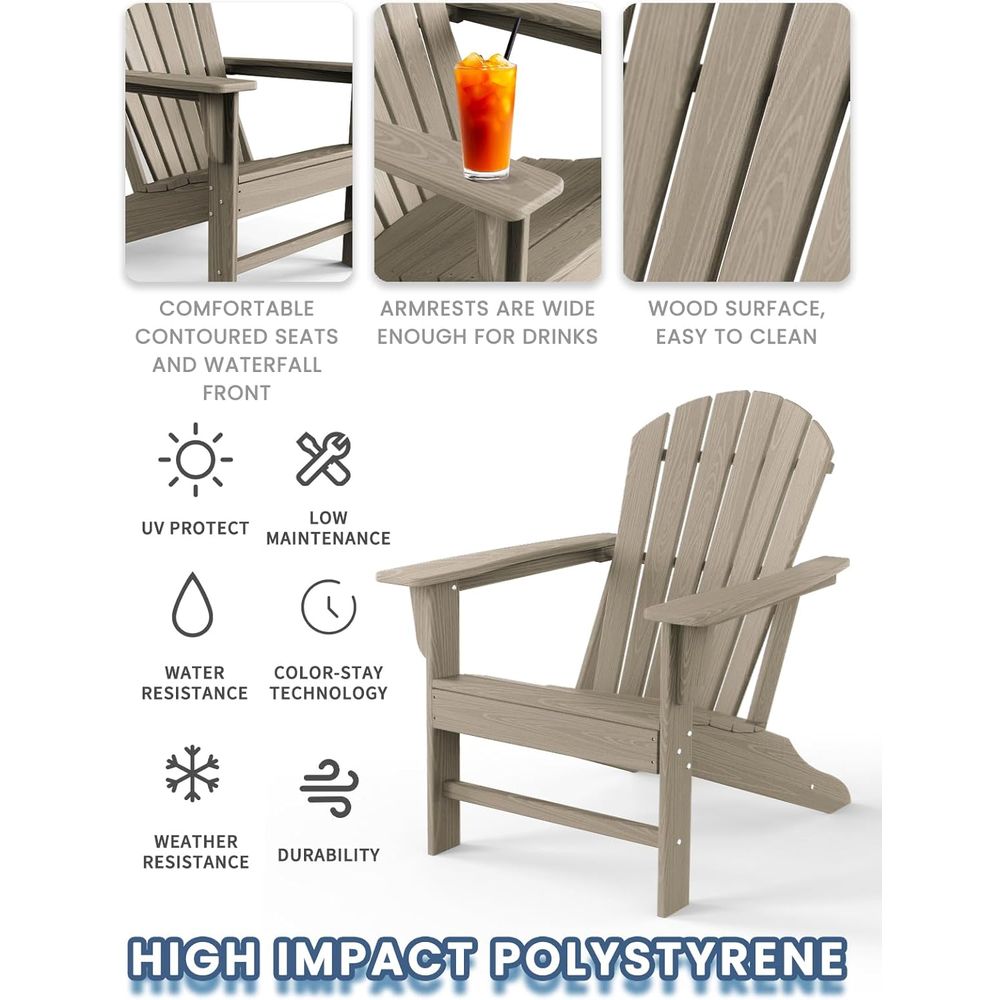 4-Piece Poly Lumber Patio Chai - Outdoor Furniture Set With Fire Pit avis et prix