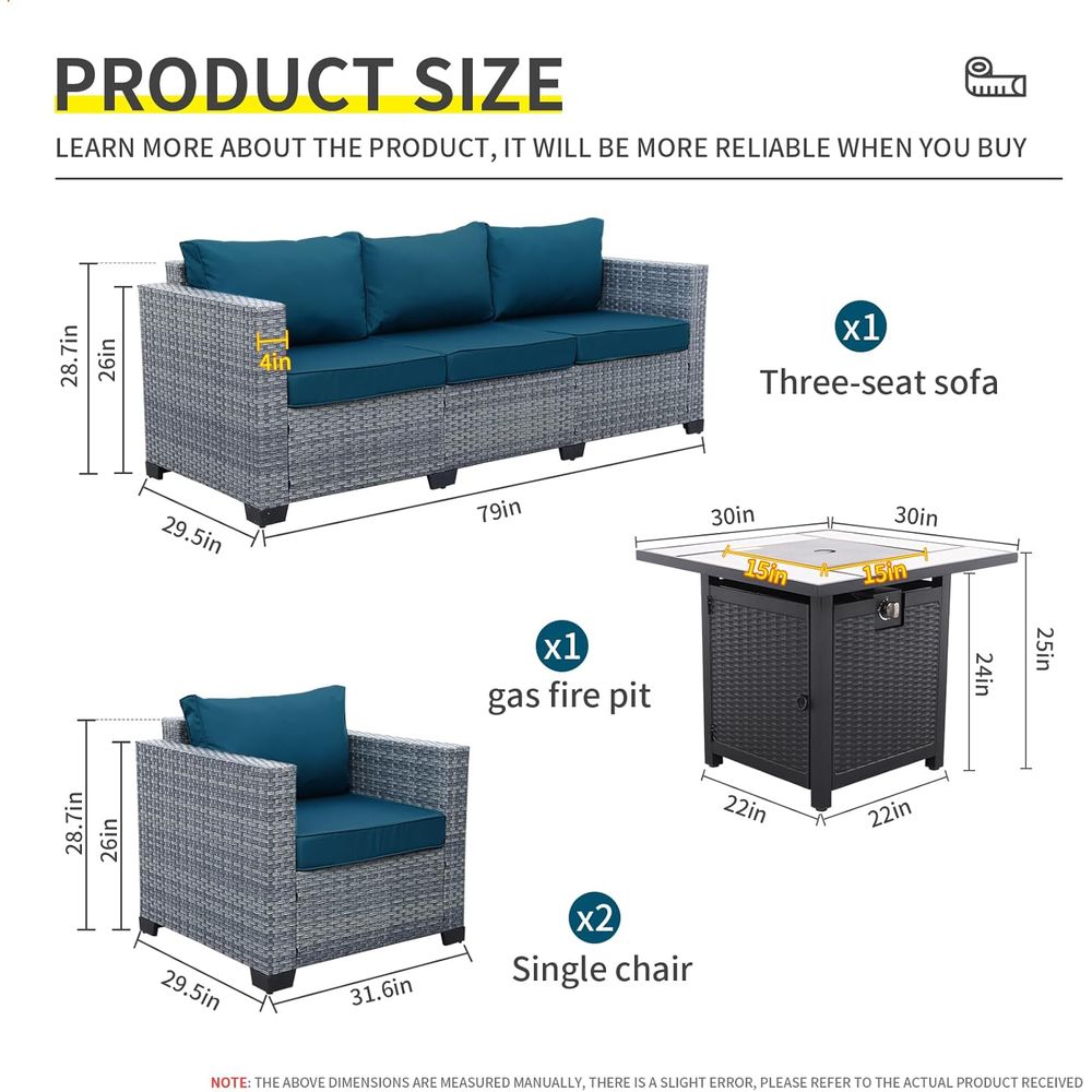 4-Piece Outdoor Wicker Patio F - Outdoor Furniture Set With Fire Pit avis et prix