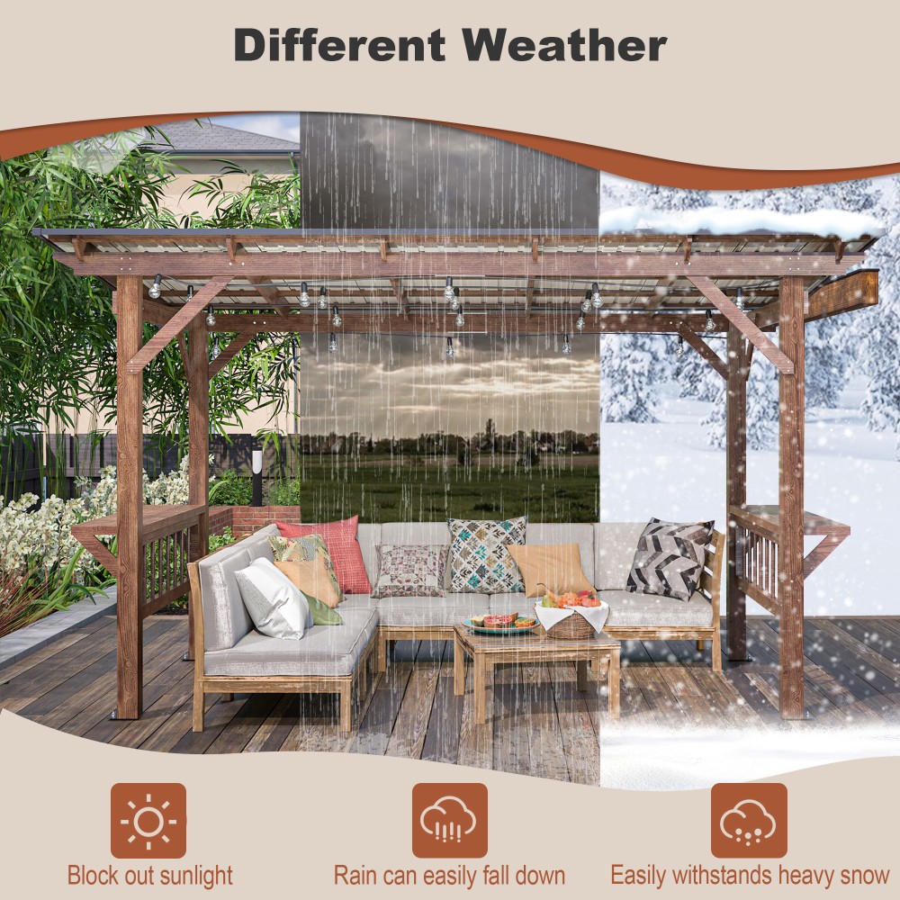 ！@13' X 6.5' Modern Wooden Per - Outdoor Furniture Gazebo avis et prix