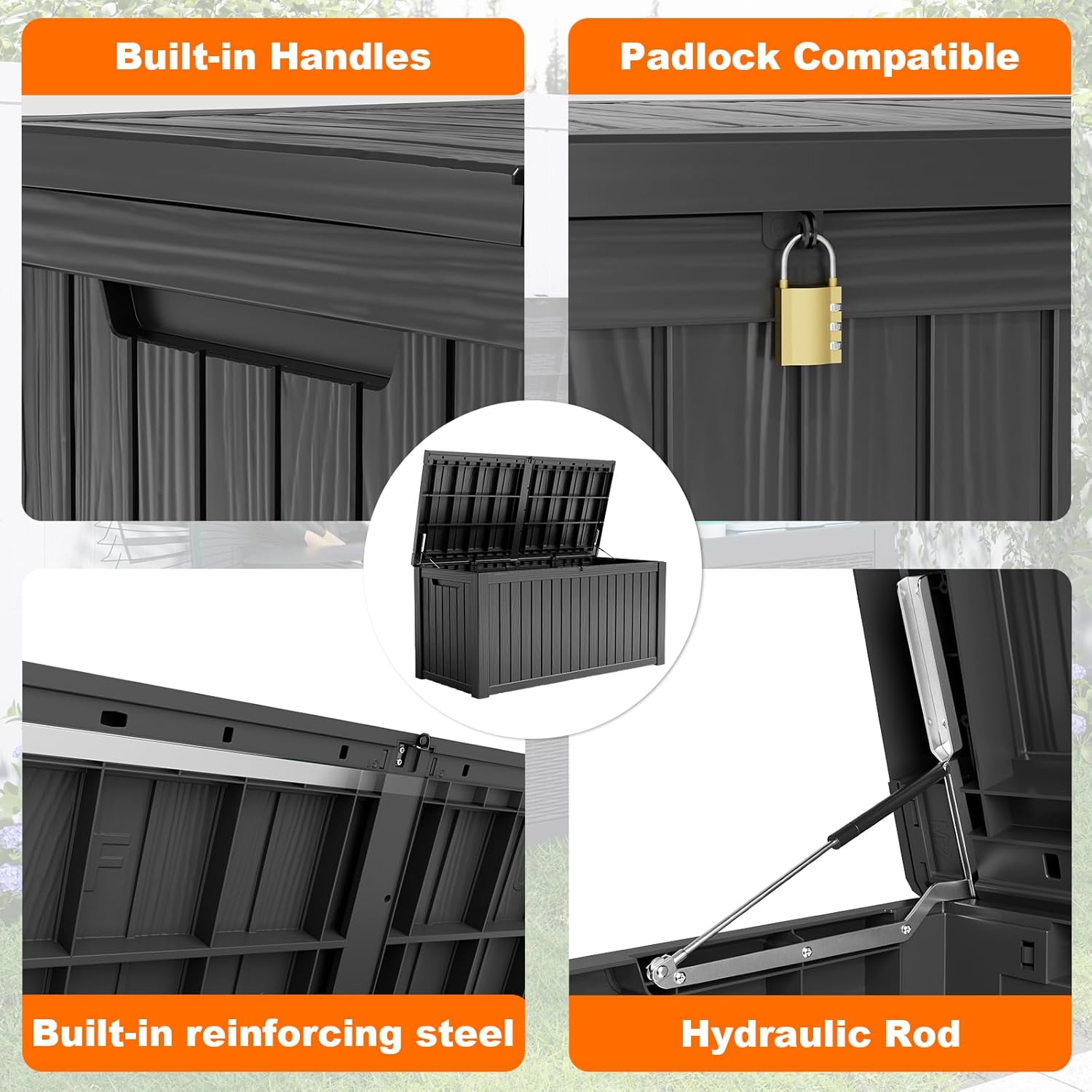 180Gal Lockable Resin Deck Box - Outdoor Furniture Waterproof avis et prix