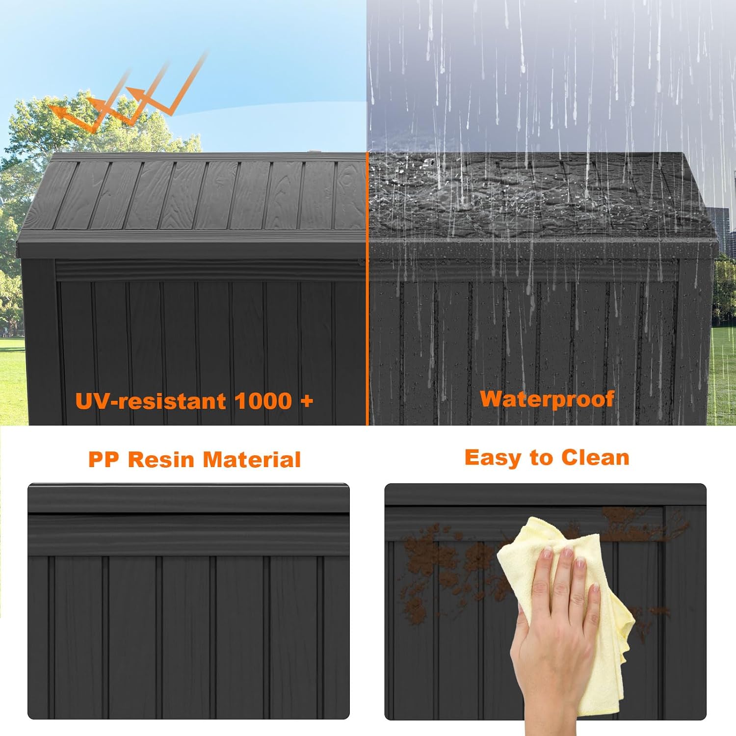 180Gal Lockable Resin Deck Box - Outdoor Furniture Waterproof avis et prix