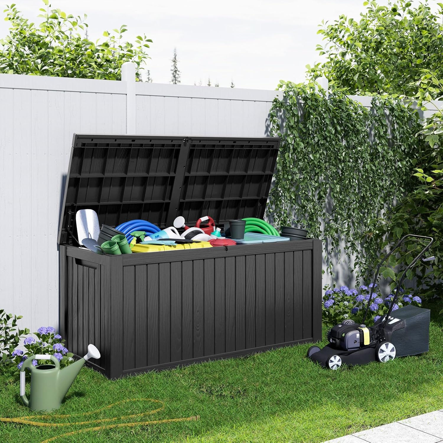 180Gal Lockable Resin Deck Box - Outdoor Furniture Waterproof avis et prix