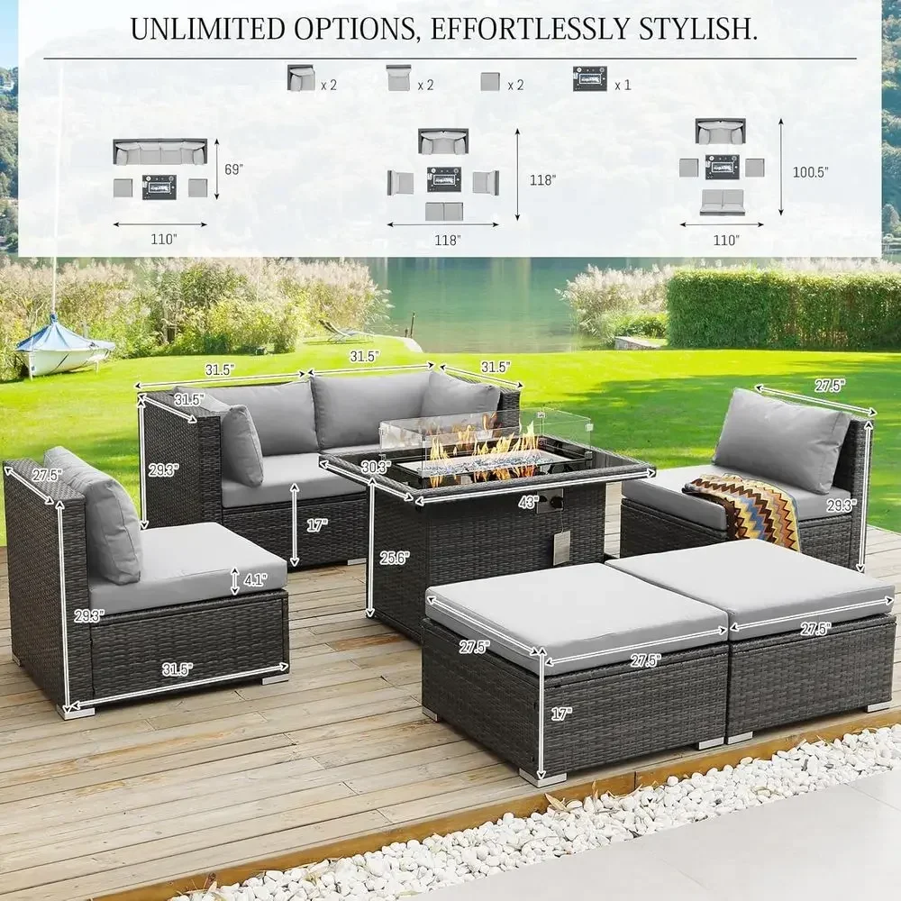 6-Person Weather-Resistant Out - Outdoor Furniture Set With Fire Pit avis et prix