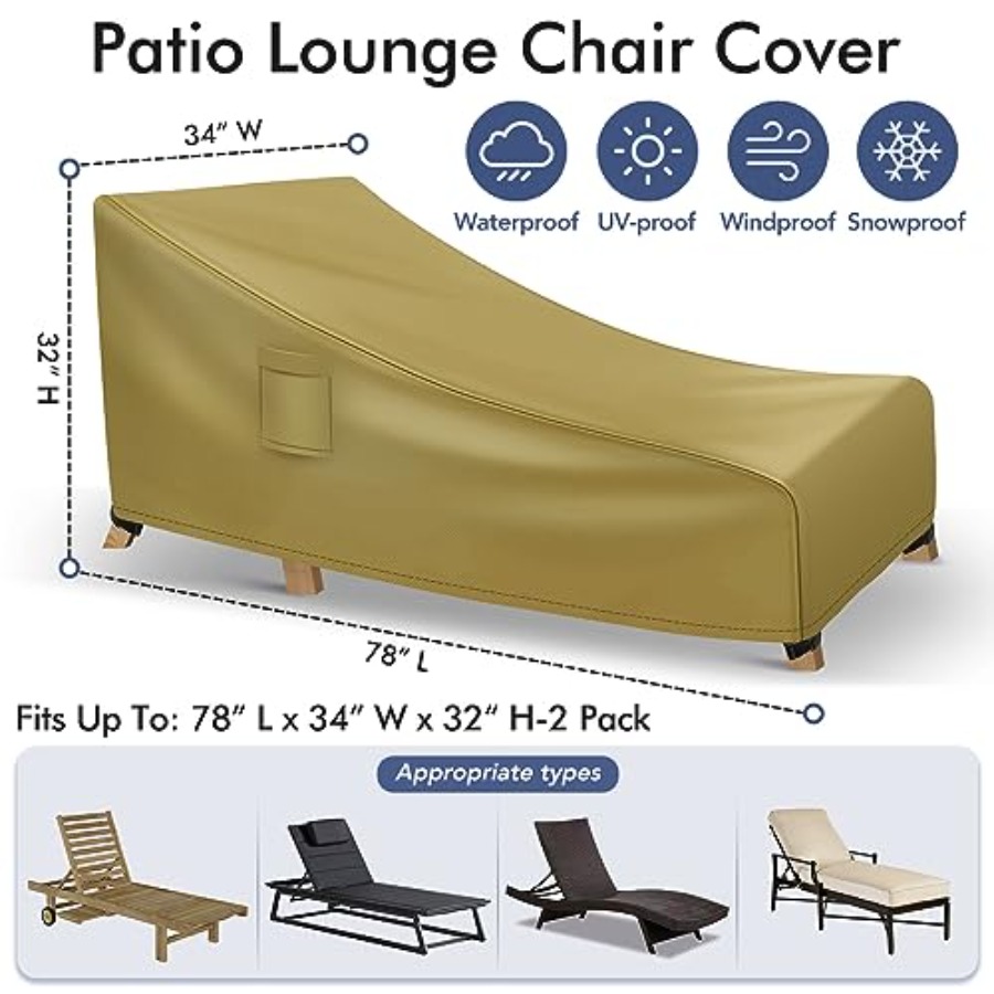 Chaise Lounge Covers Outdoor W - Outdoor Furniture Waterproof avis et prix