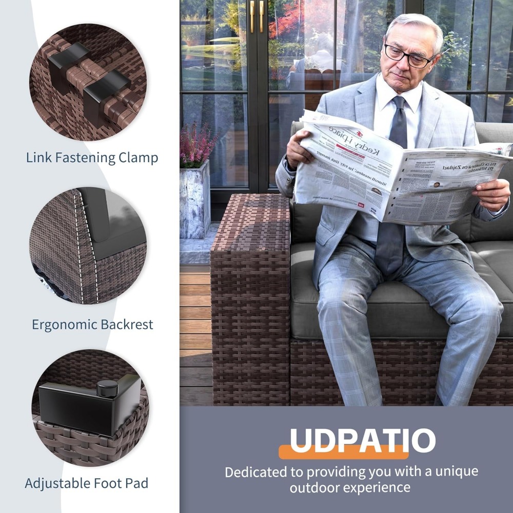 Sectional Sofa Set with Fire P - Outdoor Furniture Set With Fire Pit avis et prix